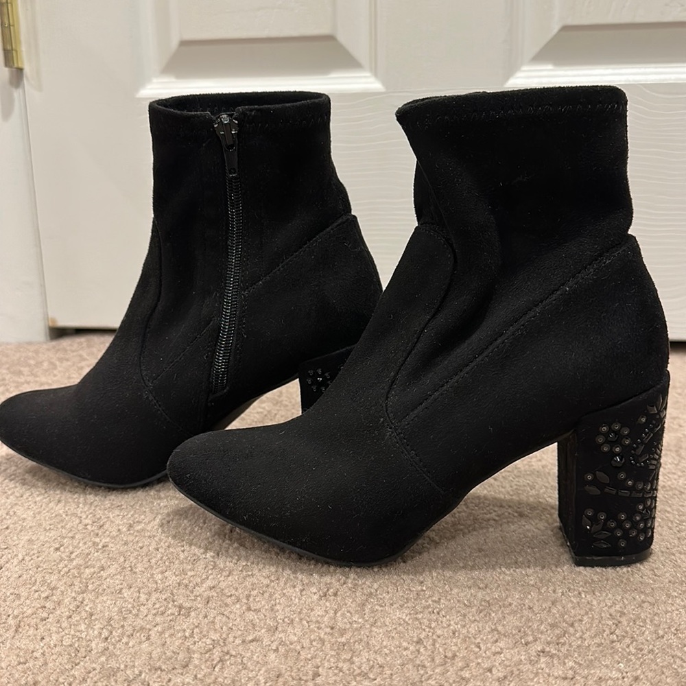 Steve Madden black suede ankle boots